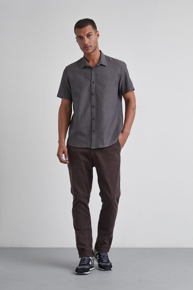 Camisa mc Texture Denver - Verde mili -1-